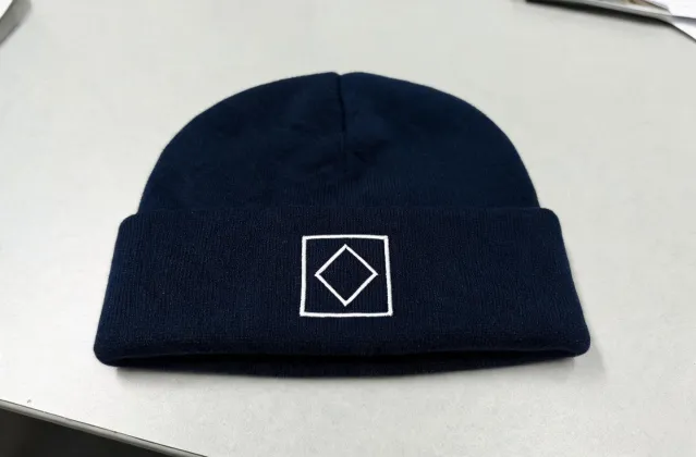 Beanie embroidery proof and team artwork review